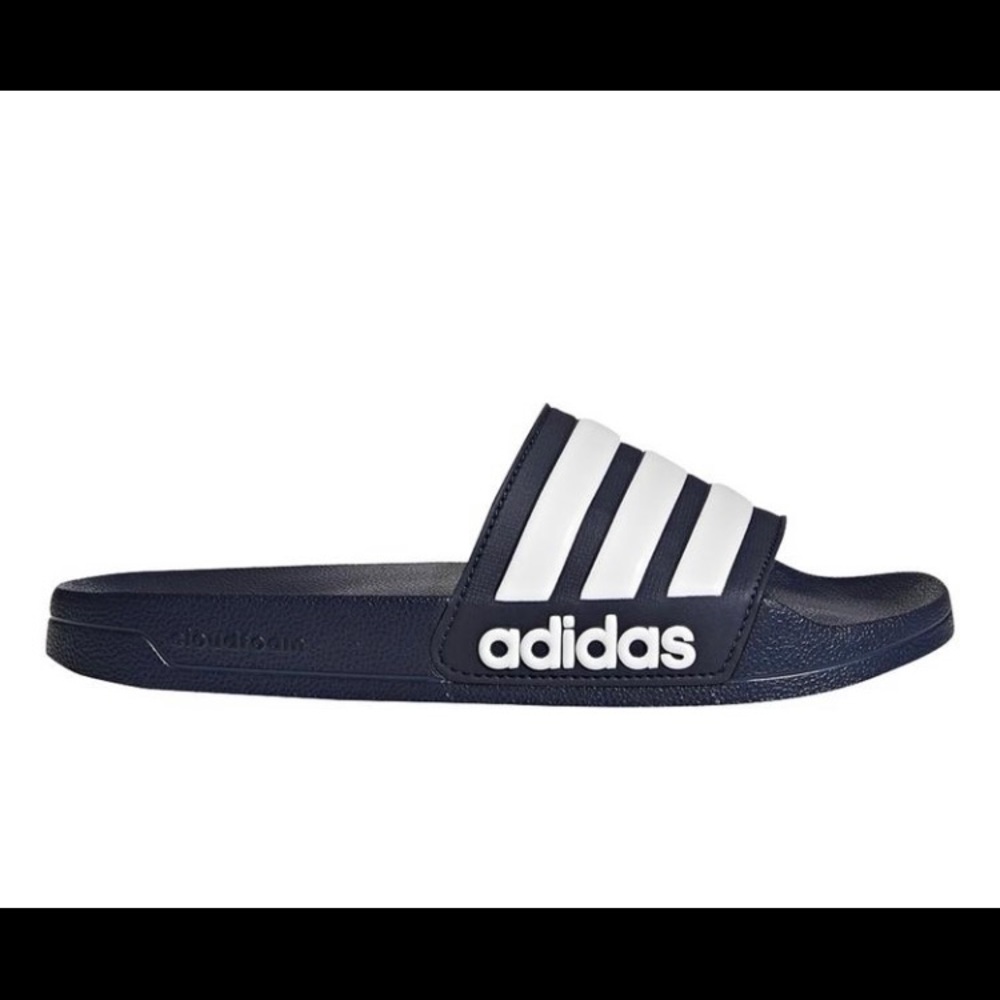 Adidas Adilette Shower Slides- Stripped Blue